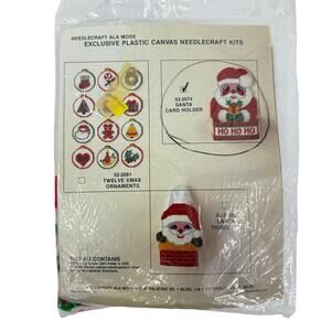 Needlepoint Ala Mode Santa Card Holder Kit Christmas Holiday Needle Craft